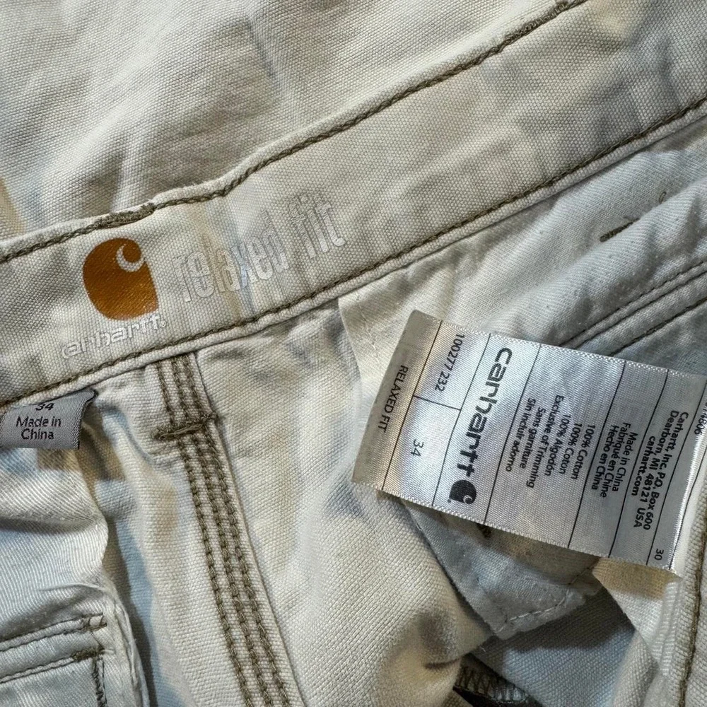 Carhartt Cream Cargo Shorts Men's Size 34